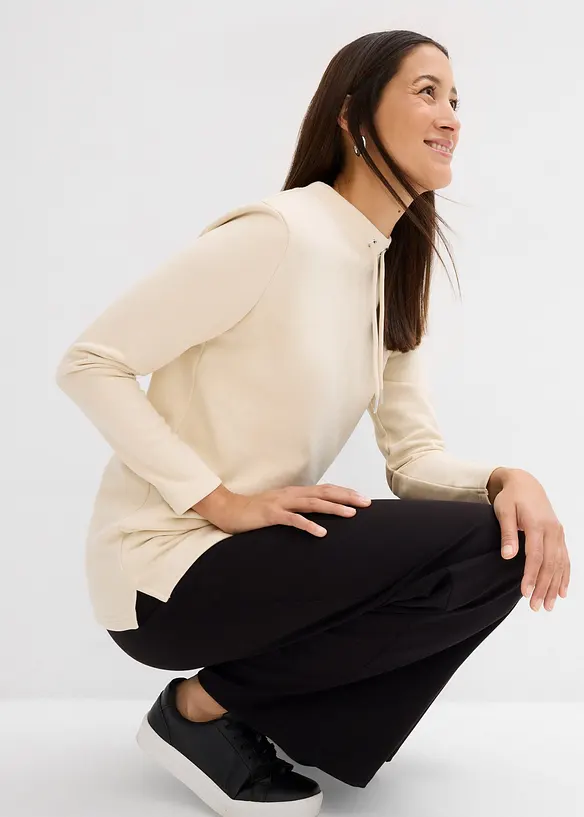 Sweat manches longues avec base fendue, bonprix