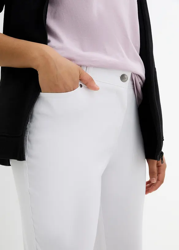 Pantalon droit extensible en bengaline, taille élastiquée, bonprix
