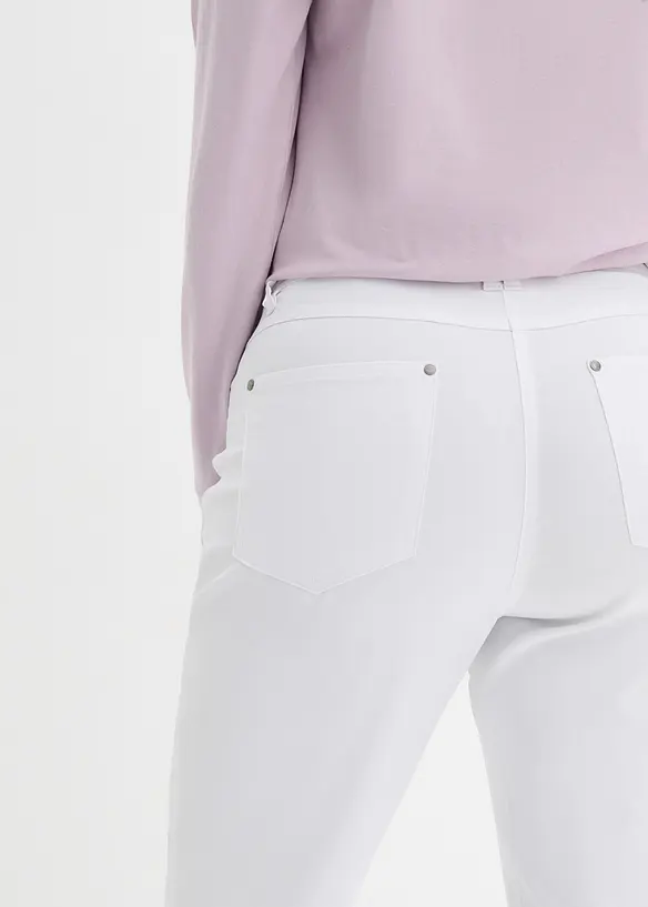 Pantalon droit extensible en bengaline, taille élastiquée, bonprix