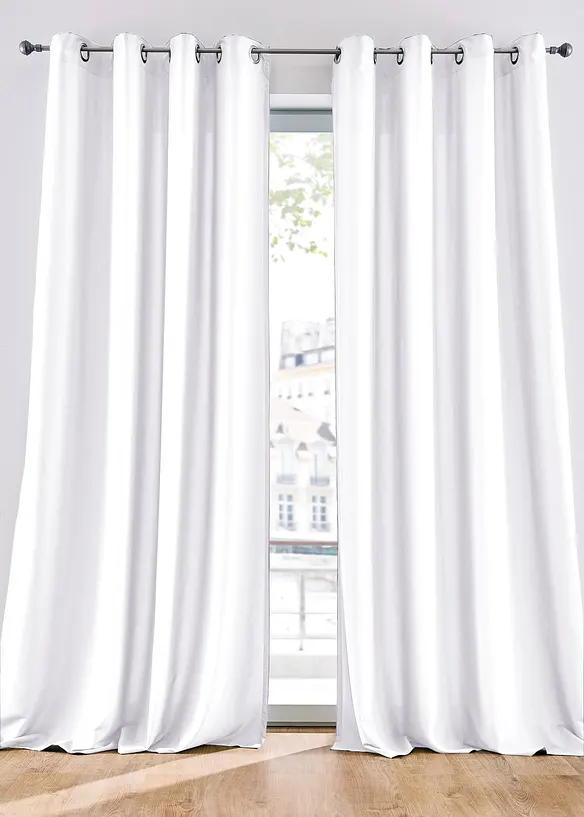 Lot de 2 rideaux en microfibre facile d’entretien, bonprix