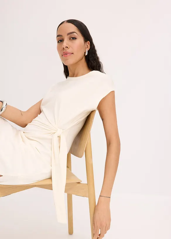 Robe nouée en jersey de coton stretch, bonprix