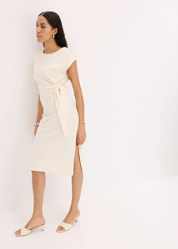 Robe nouée en jersey de coton stretch, bonprix