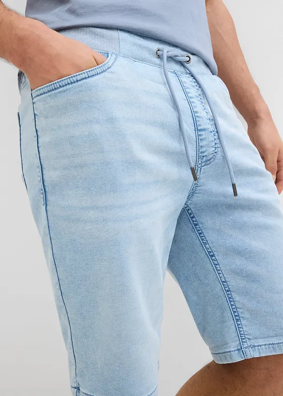 Bermuda en jean à taille élastiquée, Regular, bonprix