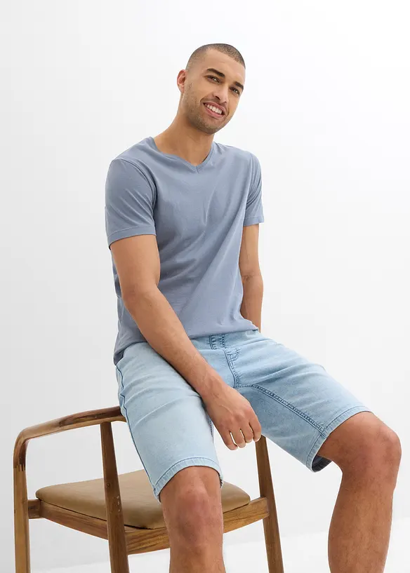Bermuda en jean à taille élastiquée, Regular, bonprix