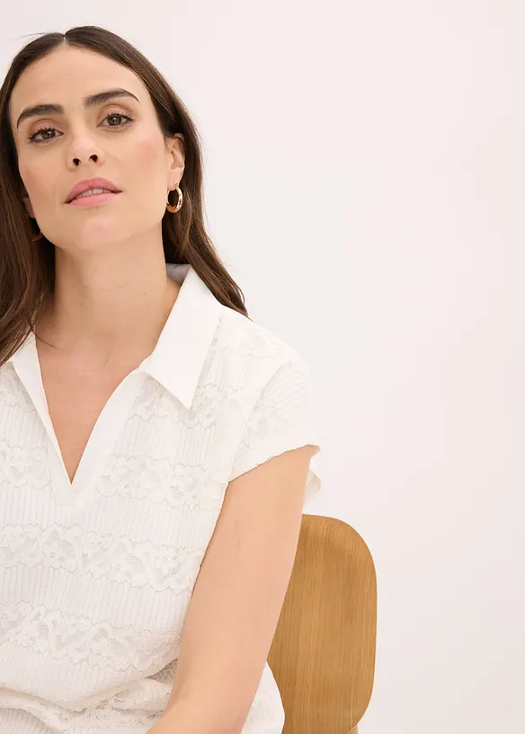 Polo avec dentelle, bonprix