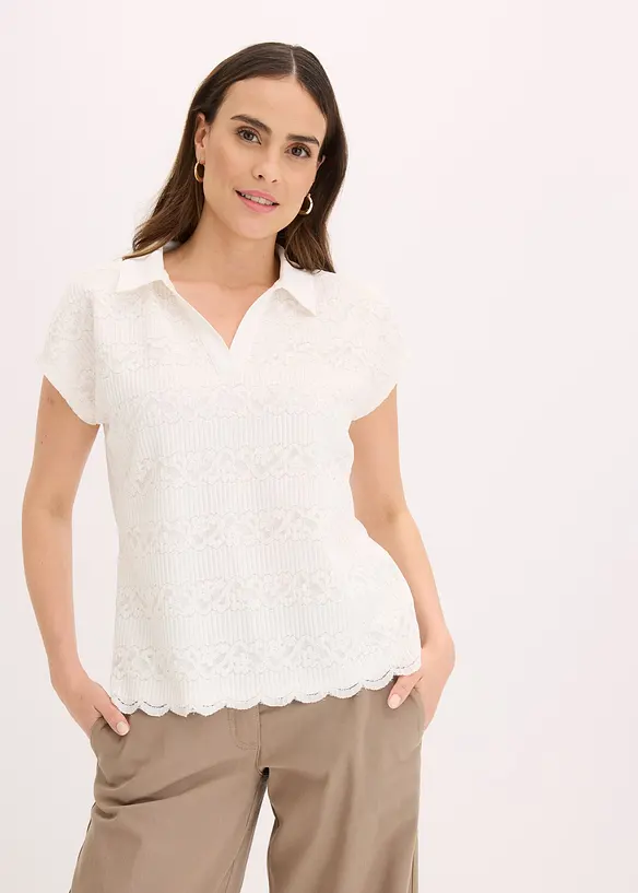 Polo avec dentelle, bonprix
