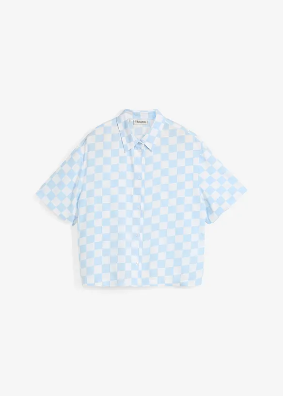 Blouse manches courtes à carreaux, bonprix