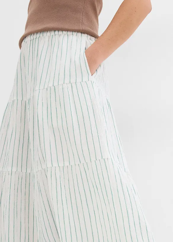 Jupe longue rayée, 100% coton, bonprix