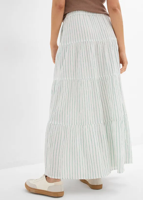Jupe longue rayée, 100% coton, bonprix