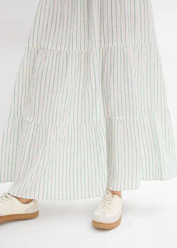 Jupe longue rayée, 100% coton, bonprix