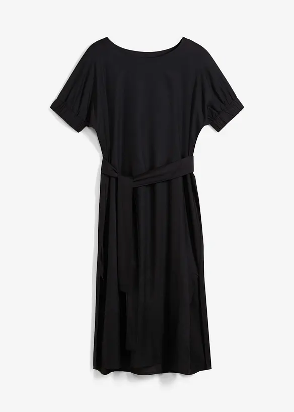 Robe midi avec ceinture et manches à finitions élastiquées, bonprix