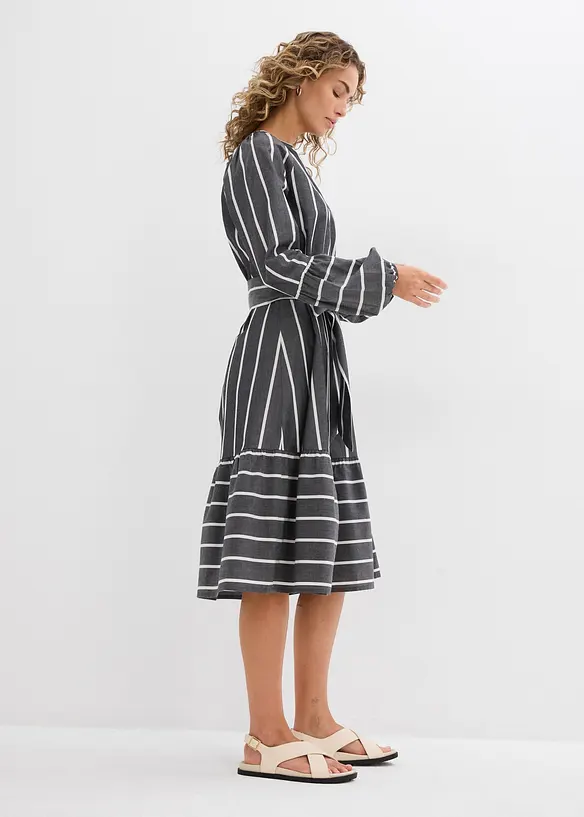 Robe midi rayée, 100% coton, bonprix