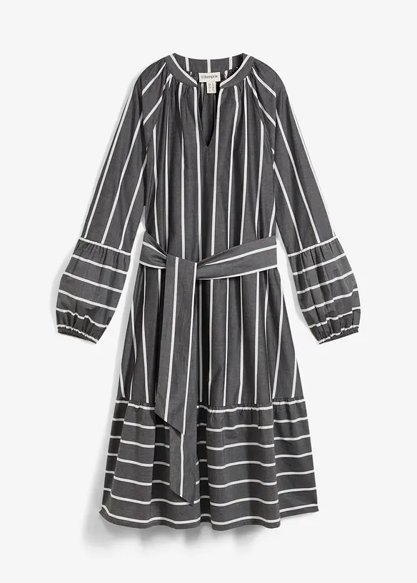 Robe midi rayée, 100% coton, bonprix