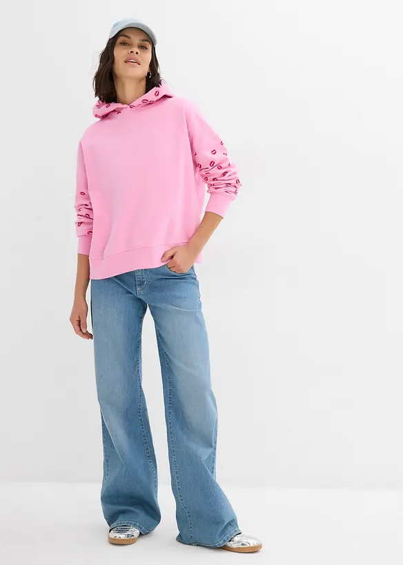 Sweat à capuche oversize 100% coton, bonprix