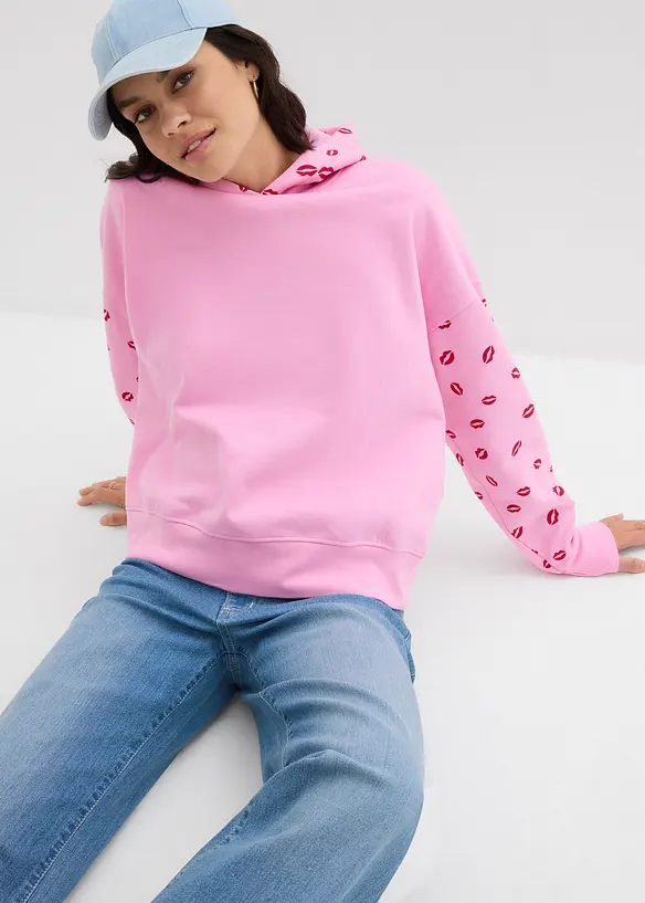 Sweat à capuche oversize 100% coton, bonprix