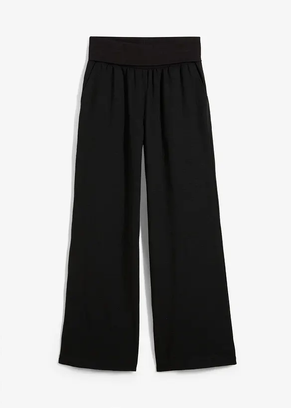 Pantalon palazzo à bords-côtes, bonprix