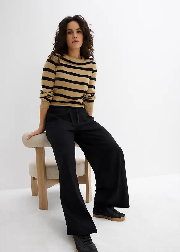Pantalon palazzo 100% coton, bonprix
