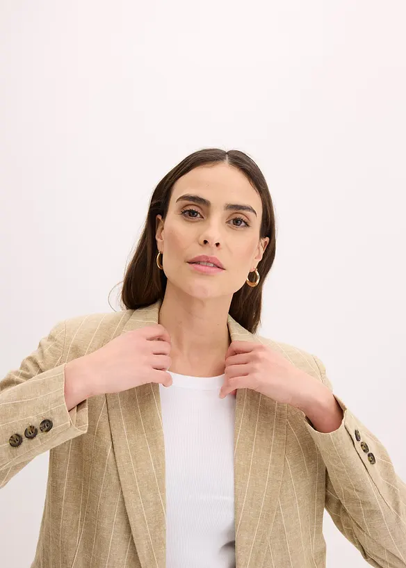 Blazer en lin majoritaire, bonprix
