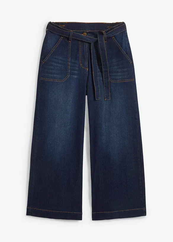 Jean large raccourci, taille haute élastiquée, bonprix