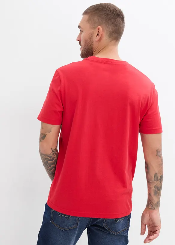 Lot de 2 T-shirts col tunisien 100 % coton, bonprix