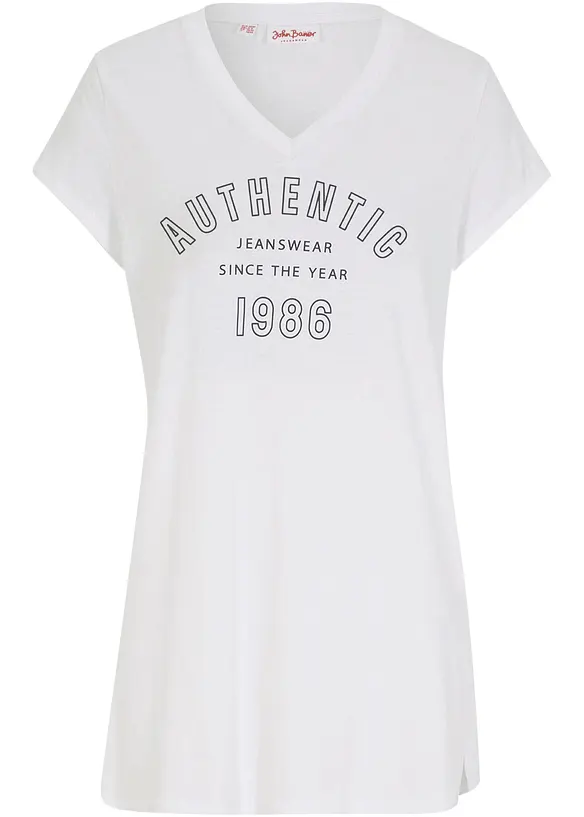 T-shirt long 100% coton, bonprix