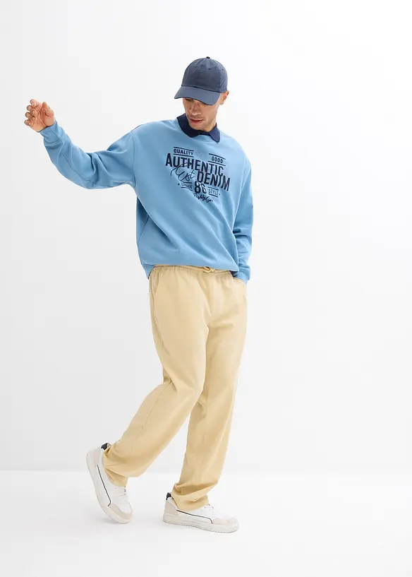 Pantalon extensible à taille élastiquée, droit et ample, bonprix
