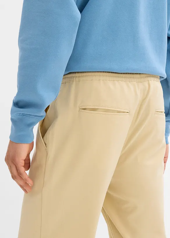 Pantalon extensible à taille élastiquée, droit et ample, bonprix