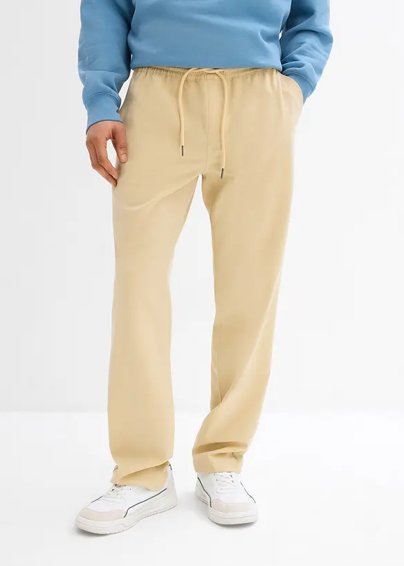Pantalon extensible à taille élastiquée, droit et ample, bonprix