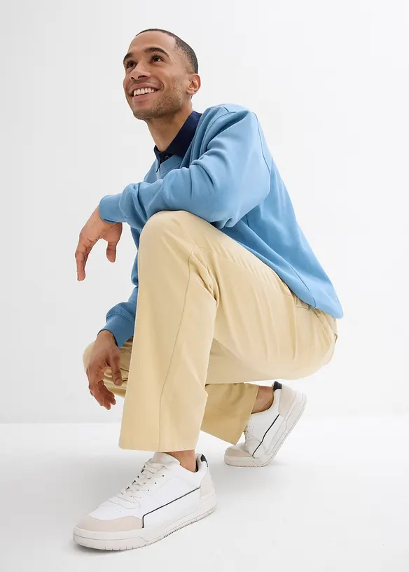 Pantalon extensible à taille élastiquée, droit et ample, bonprix