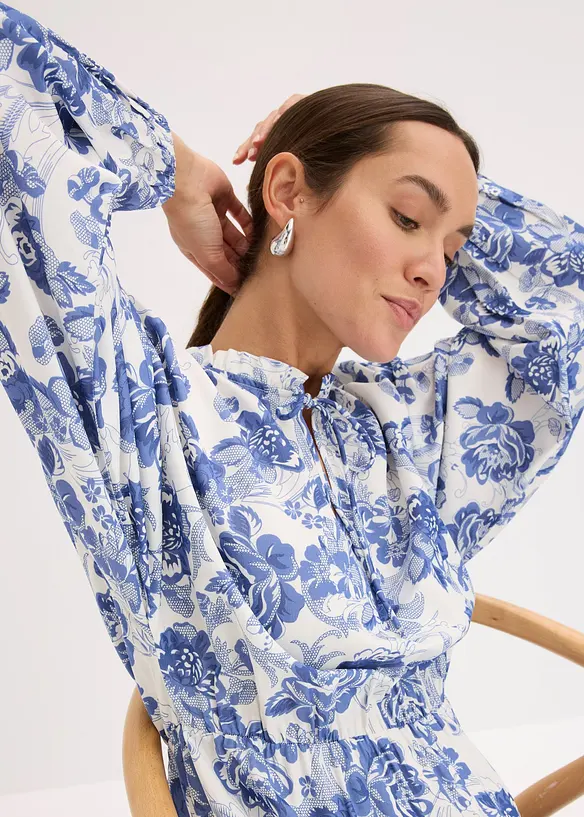 Robe en satin imprimée, bonprix
