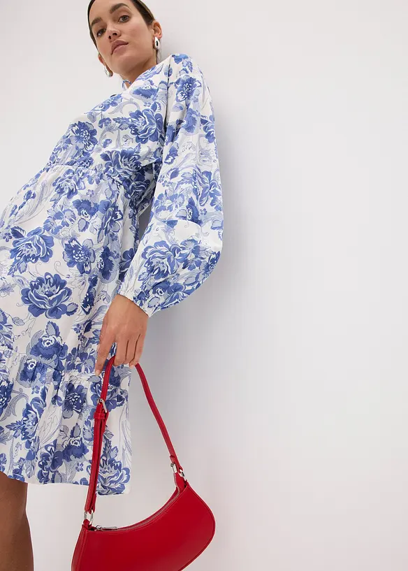 Robe en satin imprimée, bonprix