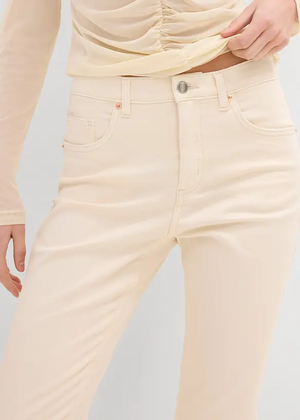 Jean flare taille haute, cropped, bonprix