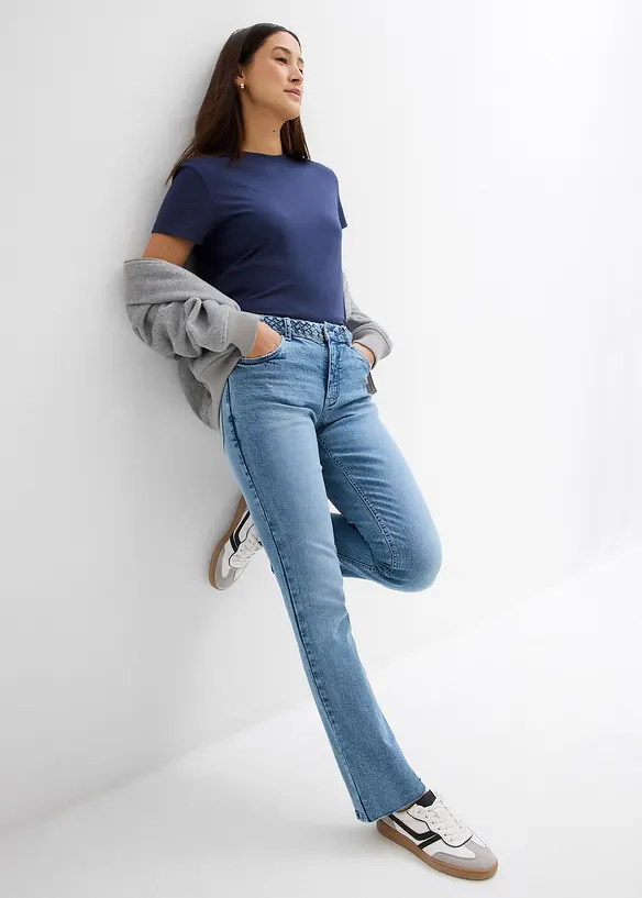Jean droit taille mi-haute, bonprix