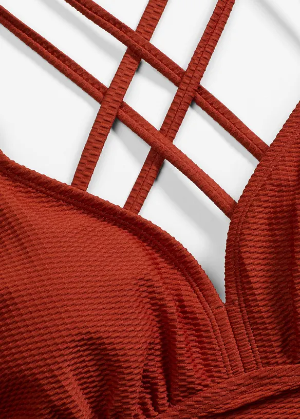 Tankini (ens. 2 pces) en matière texturée, bonprix