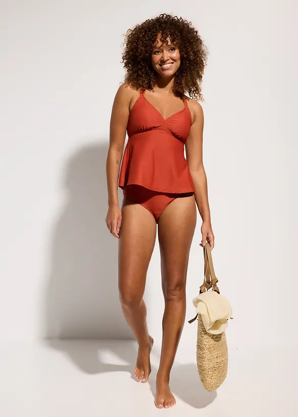 Tankini (ens. 2 pces) en matière texturée, bonprix