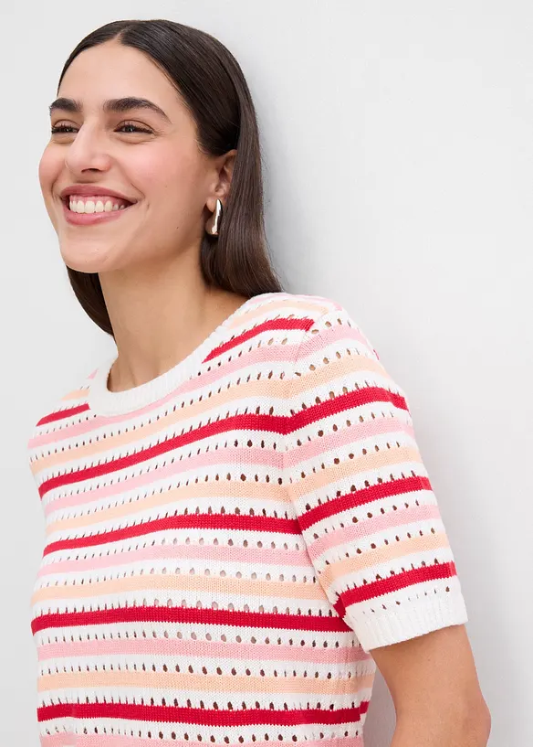 T-shirt en maille rayée, bonprix