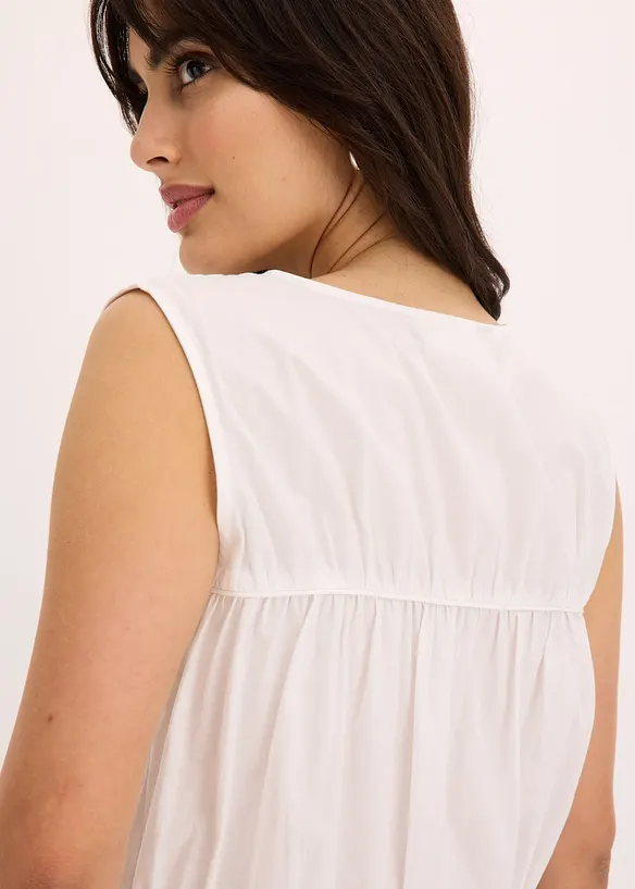 Blouse sans manches à volants et nouettes, bonprix