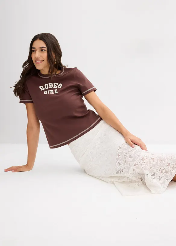 Jupe midi en dentelle, bonprix