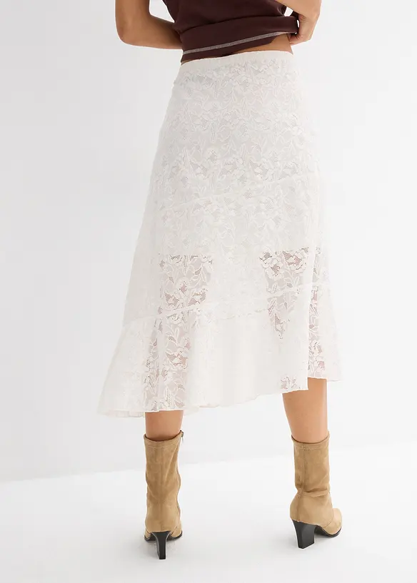 Jupe midi en dentelle, bonprix