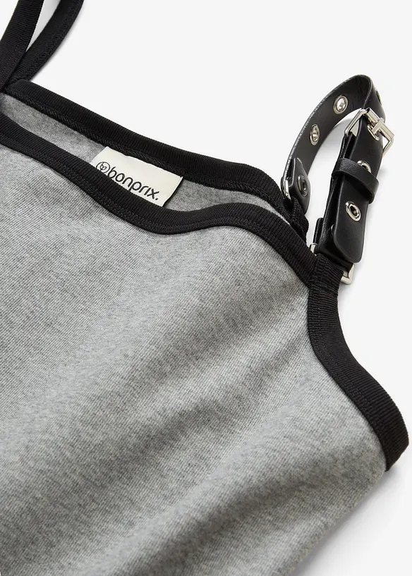 Robe à fines bretelles avec bordures contrastantes, bonprix