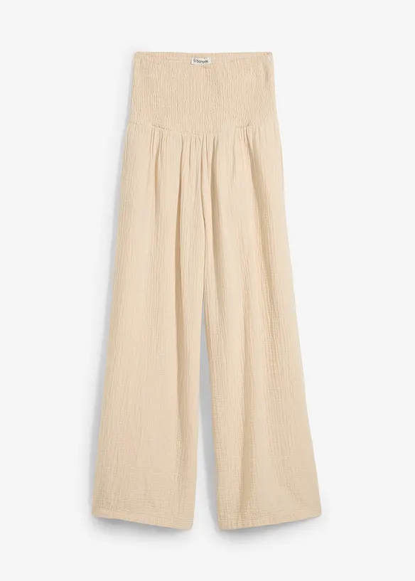 Pantalon palazzo en gaze de coton, bonprix