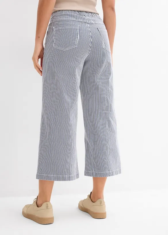 Pantalon en twill à taille élastiquée, bonprix