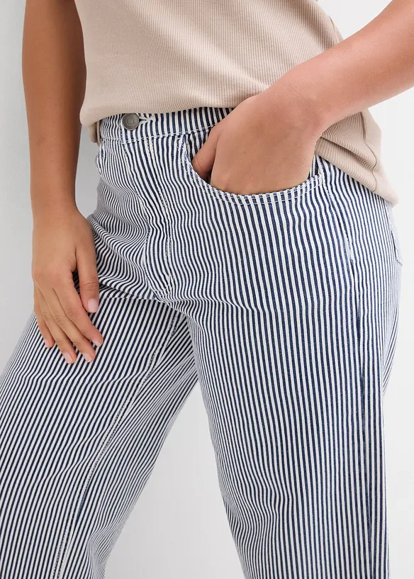 Pantalon en twill à taille élastiquée, bonprix