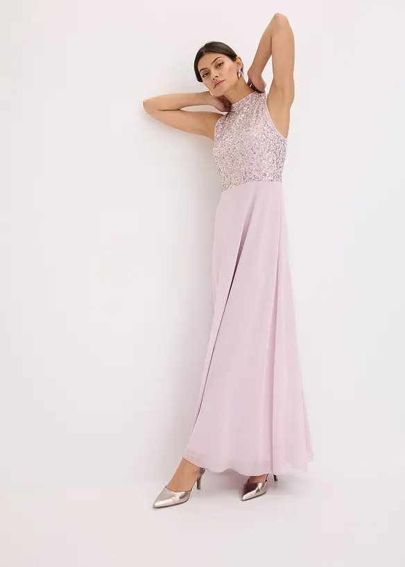 Robe longue brodée de sequins, bonprix
