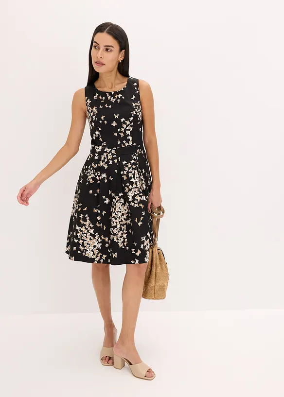 Robe à plis piqués et poches, bonprix