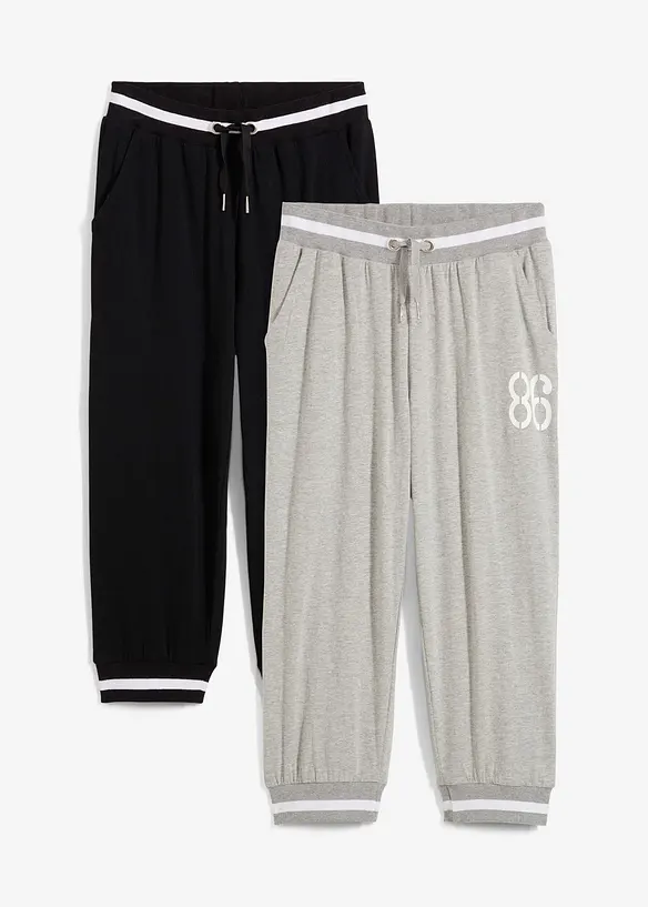 Lot de 2 pantalons de jogging 3/4, bonprix