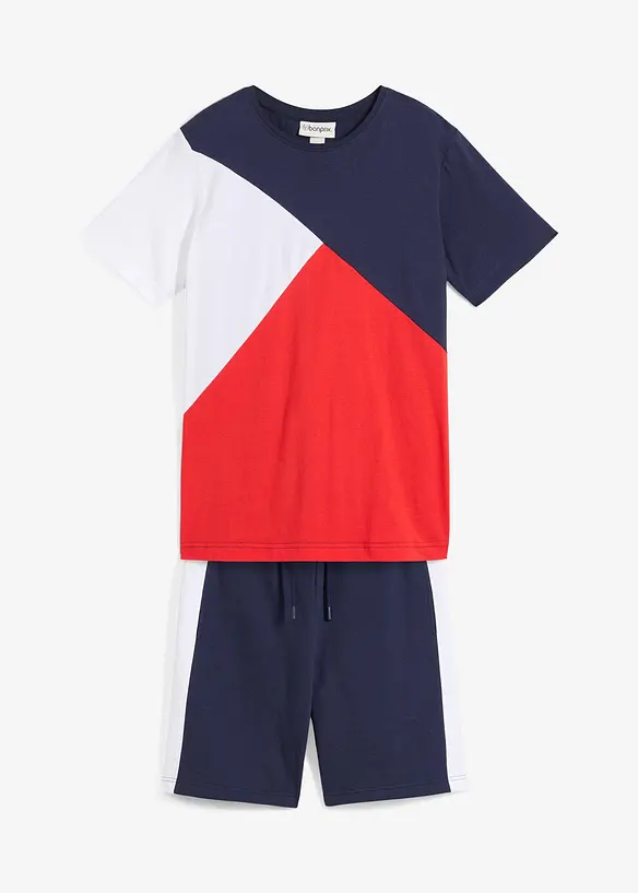 T-shirt et bermuda molletonné (ens. 2 pces.) 100% coton, bonprix