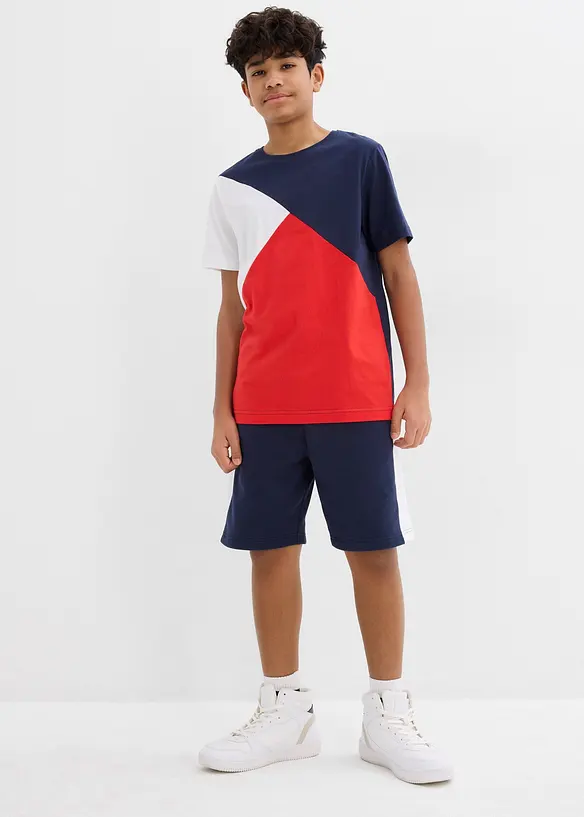 T-shirt et bermuda molletonné (ens. 2 pces.) 100% coton, bonprix