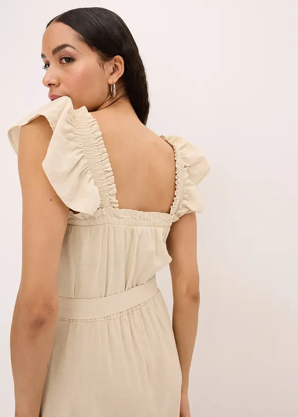 Robe longue en lin mélangé, bonprix