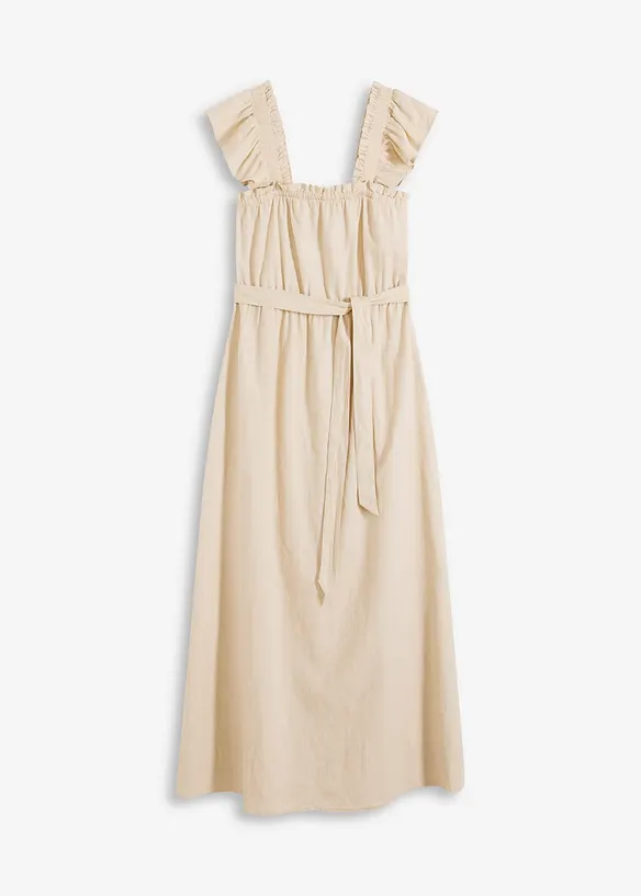 Robe longue en lin mélangé, bonprix